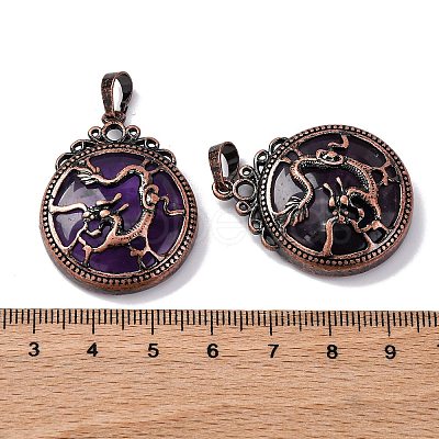 Natural Amethyst Pendants G-A241-02R-21-1