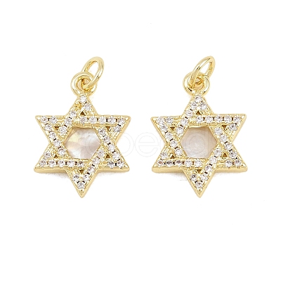 Brass Micro Pave Clear Cubic Zirconia Pendants KK-C170-10A-G-1