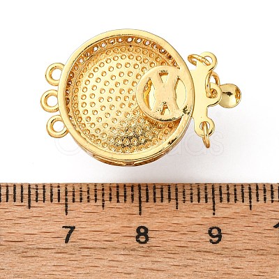 Brass Micro Pave Clear Cubic Zirconia Box Clasps KK-D378-13G-1
