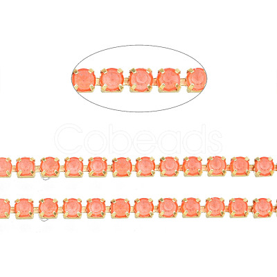 Brass Rhinestone Strass Chains CHC-N017-003B-B03-1
