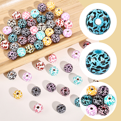 72Pcs 12 Colors Wood European Beads WOOD-SC0002-25-1
