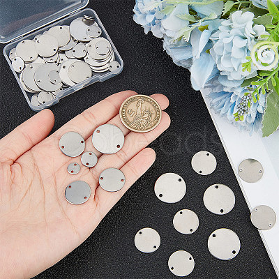 80Pcs 4 Styles 201 Stainless Steel Connector Charms STAS-UN0052-74-1