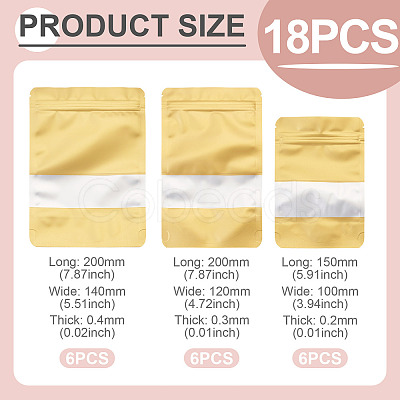 18Pcs 3 Styles PE Resealable Bags with Window OPP-TAD0001-01A-1