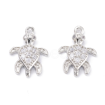 Rack Plating Brass Micro Pave Cubic Zirconia Pendants ZIRC-C026-07P-1