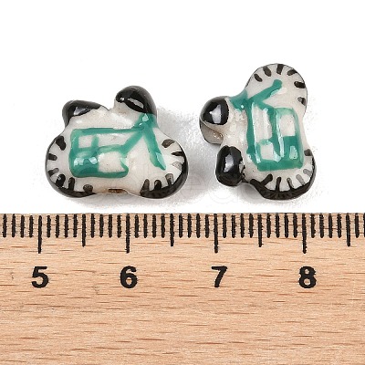 Hand Painted Porcelain Beads PORC-A033-03-1