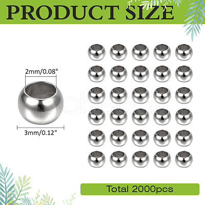2000Pcs Brass Crimp Beads KK-ME0003-33P-1
