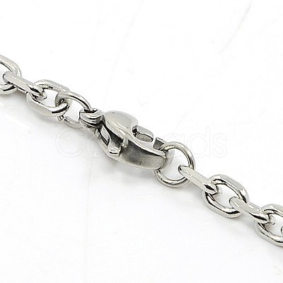 Tarnish Resistant 304 Stainless Steel Necklaces NJEW-F027-40-3.5mm-1