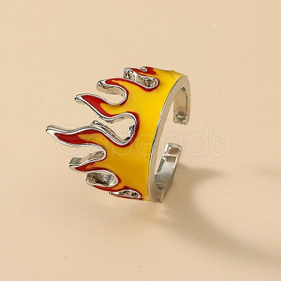 Brass Enamel Cuff Open Rings WG237BA-01-1
