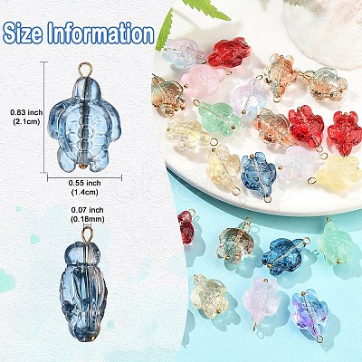 30Pcs Glass Pendants PALLOY-YW00034-1