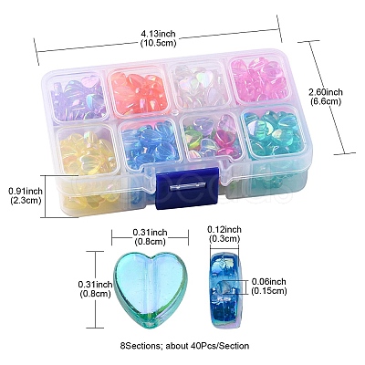 320Pcs 8 Style Transparent Acrylic Beads TACR-YW0001-65-1