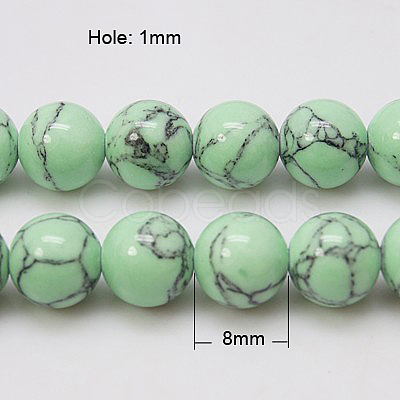 Synthetic Turquoise Beads Strands TURQ-H038-8mm-XXS19-1