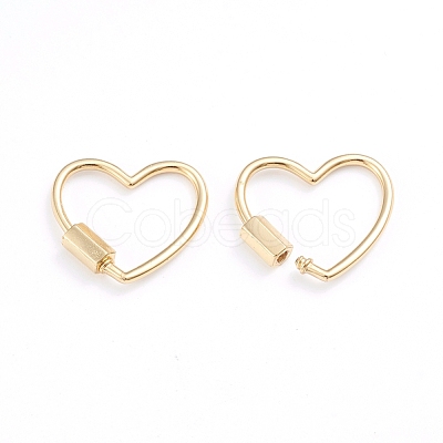 Brass Screw Carabiner Lock Charms ZIRC-I041-08G-1