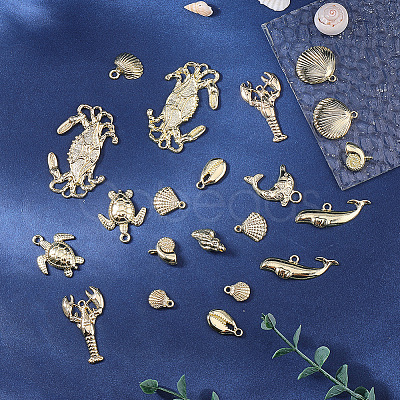 24Pcs 12 Styles Alloy Pendants FIND-SC0021-01-1