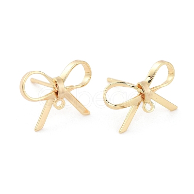 Brass Stud Earring Findings X-KK-S350-013G-1