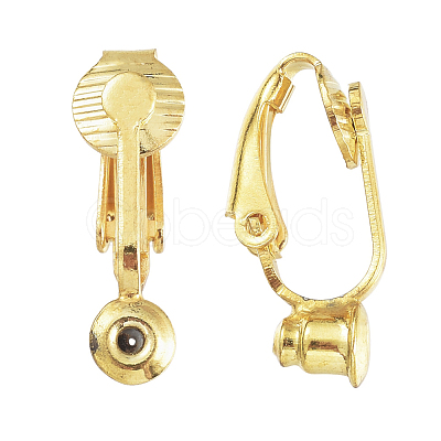 Brass Clip-on Earring Converters Findings KK-Q115-G-NF-1