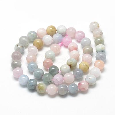 Natural Morganite Beads Strands G-R446-8mm-06-1