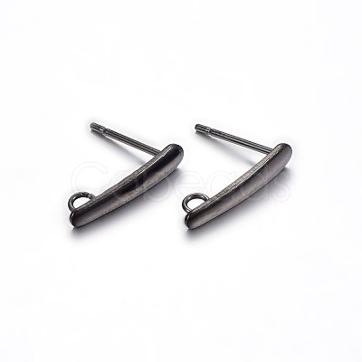 304 Stainless Steel Stud Earring Findings Ion Plating(IP) STAS-H467-05B-1