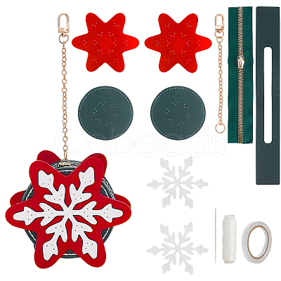 DIY Christmas Mini Snowflake Purse Making Finding Kit DIY-WH0410-90A-1