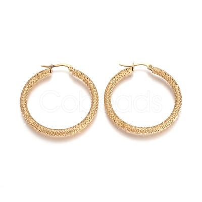 201 Stainless Steel Geometric Hoop Earrings STAS-D171-12A-G-1