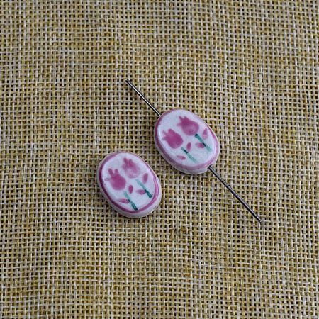 Handmade Porcelain Beads LS-PORC-WH0013-20C-06-1