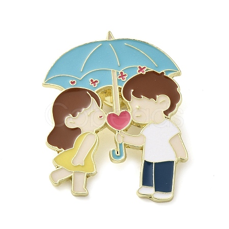 Couple Zinc Alloy Enamel Pin Brooch JEWB-R022-01A-1
