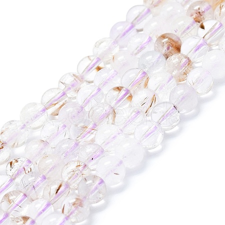 Natural Rutilated Quartz Beads Strands G-K245-A04-02-1