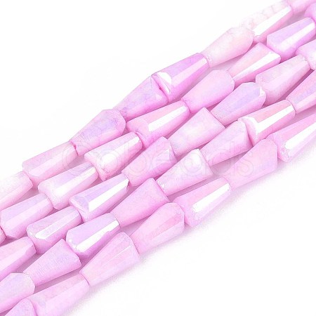Anti-Tarnish Electroplate Glass Beads Strands GLAA-T025-27G-1