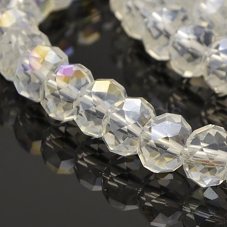 Electroplate Glass Rondelle Beads Strands GLAA-A024F-AB01-1
