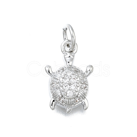Brass Micro Pave Cubic Zirconia Pendants KK-K400-41P-1