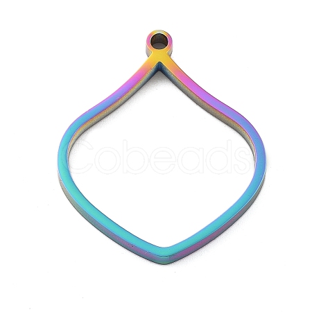 Ion Plating(IP) 304 Stainless Steel Open Back Bezel Pendants STAS-K208-18M-1