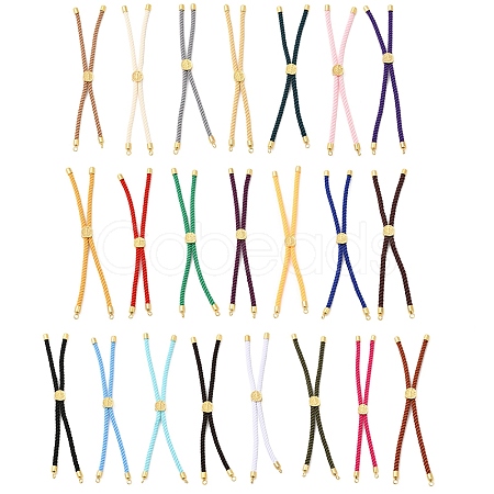 Twisted Nylon Cord Silder Bracelets DIY-B066-03G-1