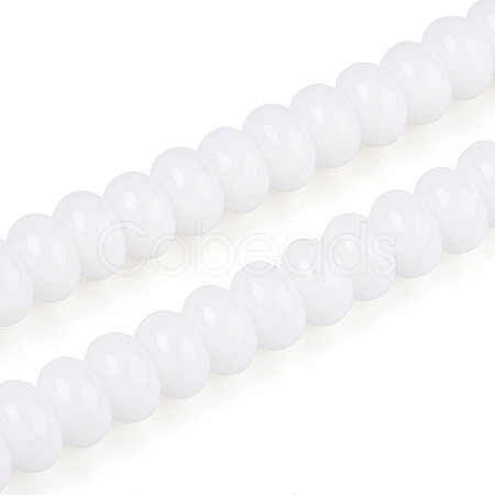 Opaque Solid Color Glass Beads Strands GLAA-ZX008-8mm-18G-1