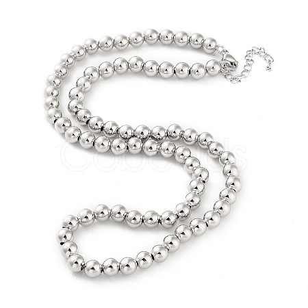 Brass Beaded Necklaces NJEW-L170-08C-P-1