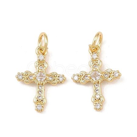 Brass Micro Pave Cubic Zirconia Pendants KK-G544-17G-1
