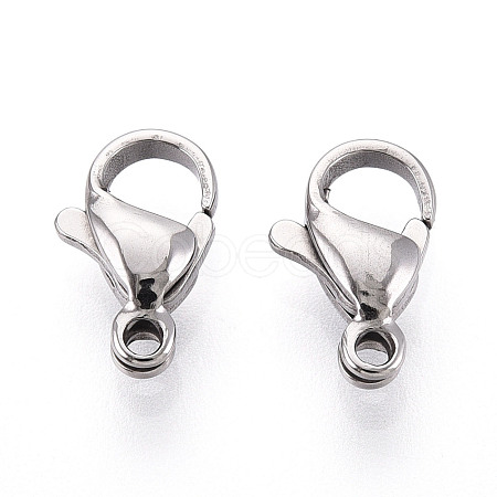 304 Stainless Steel Lobster Claw Clasps STAS-T065-11mm-34P-1