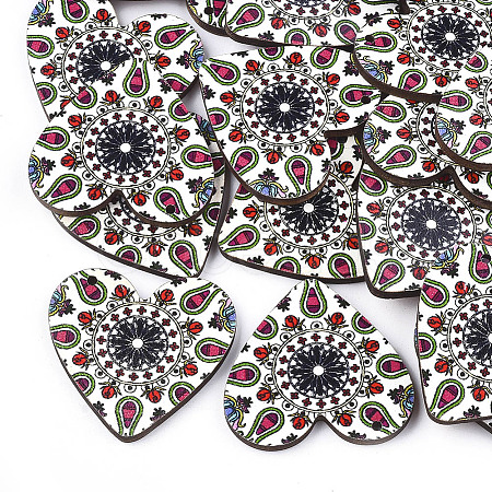 Printed Basswood Pendants WOOD-S045-011B-1