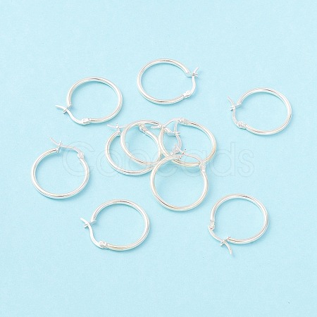 925 Sterling Silver Hoop Earrings STER-P047-13C-S-1