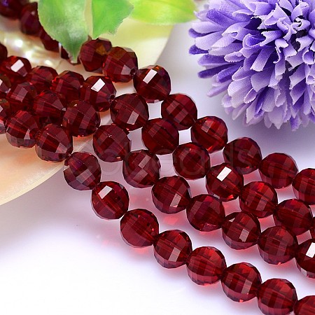 Faceted Round Imitation Austrian Crystal Bead Strands G-M182-8mm-05A-1