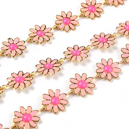 Golden Brass Enamel Link Chains CHC-H103-06C-G-1
