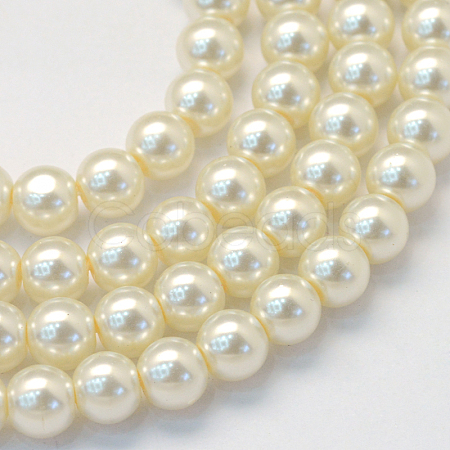Baking Paint Glass Pearl Bead Strands HY-Q003-5mm-02-1