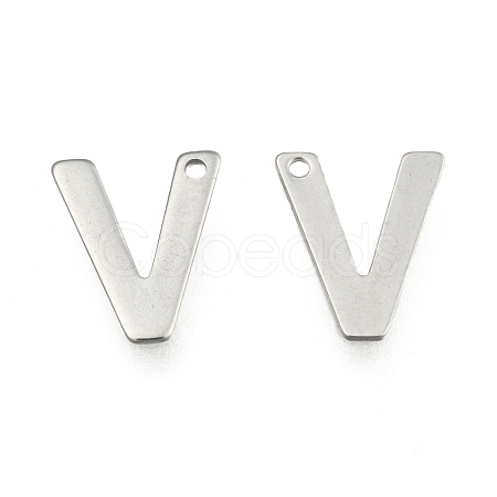 Tarnish Resistant 304 Stainless Steel Letter Charms STAS-O072-V-1