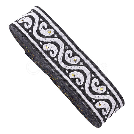 Ethnic Style Embroidery Flower Polyester Ribbon WG80768-04-1