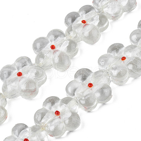 Handmade Silver Foil Lampwork Beads Strands FOIL-T004-03F-1