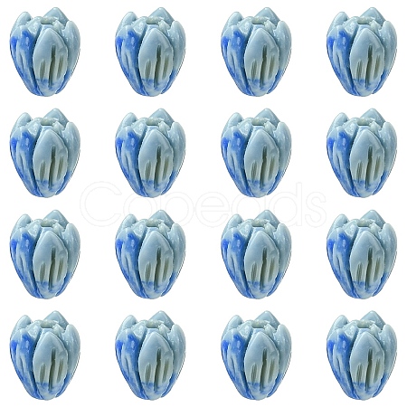 20Pcs Opaque Resin Flower Rose Beads RESI-YW0004-99C-1