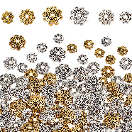 240Pcs Tibetan Style Alloy Flower Bead Caps TIBEB-SP0001-20-1