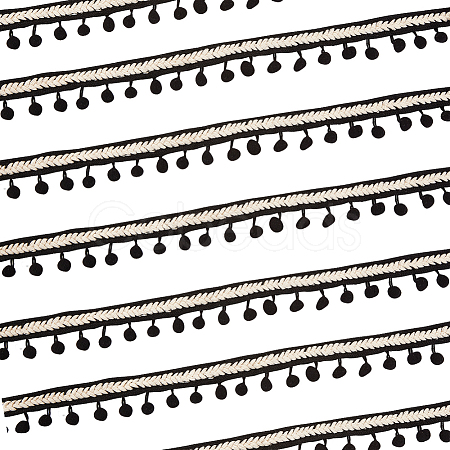 Polyester Pom Pom Lace Trim OCOR-WH0079-32-1