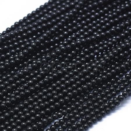 Natural Black Spinel Beads Strands G-D0013-83-1