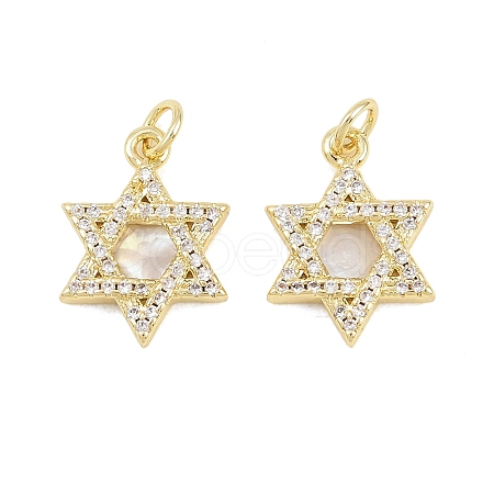 Brass Micro Pave Clear Cubic Zirconia Pendants KK-C170-10A-G-1