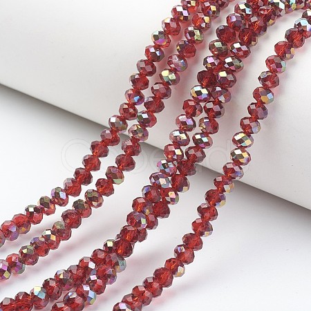 Electroplate Transparent Glass Beads Strands EGLA-A034-T8mm-R05-1