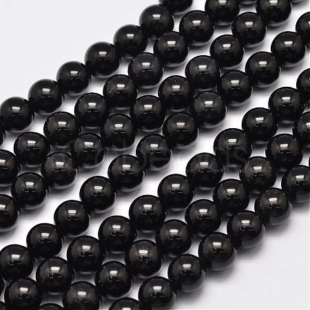 Natural Eyeless Obsidian Beads Strands G-K123-06-10mm-1